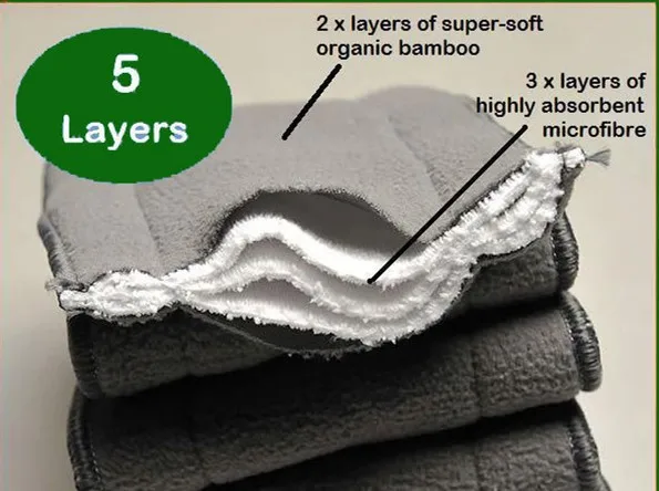 5 шт. детские тканевые подгузники слоев|charcoal inserts|bamboo charcoal insertscloth diaper |