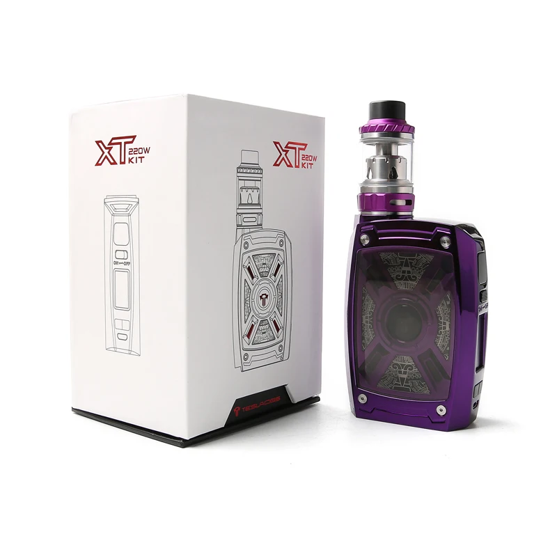Original Teslacigs XT 220W TC Kit with Tallica Mini Tank Atomizer Tesla Box MOD Vape Electronic Cigarette | Электроника