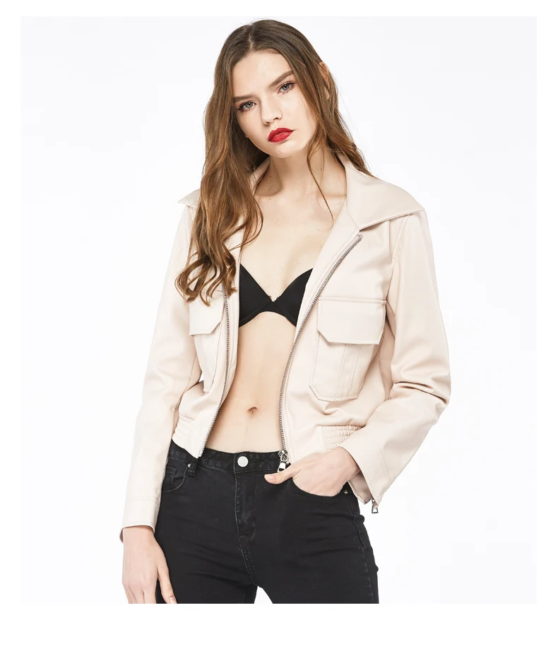 2017 Женская куртка из искусственной кожи модный бренд тонкий уличный стиль с