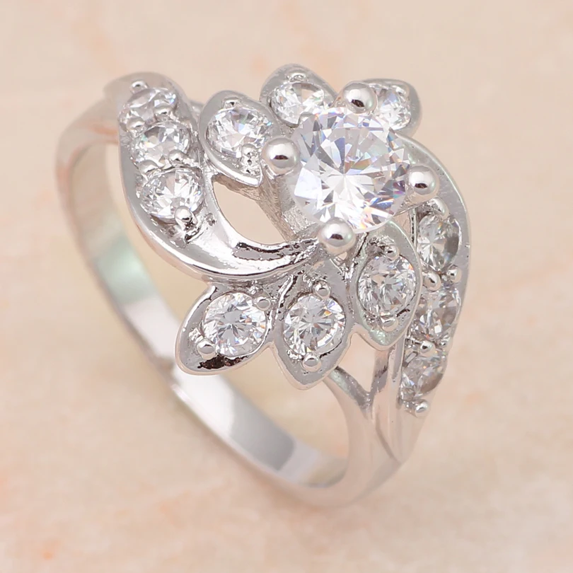 Новые поступления великолепные! Сияющий камень! Белое золото тон Мода Ювелирные