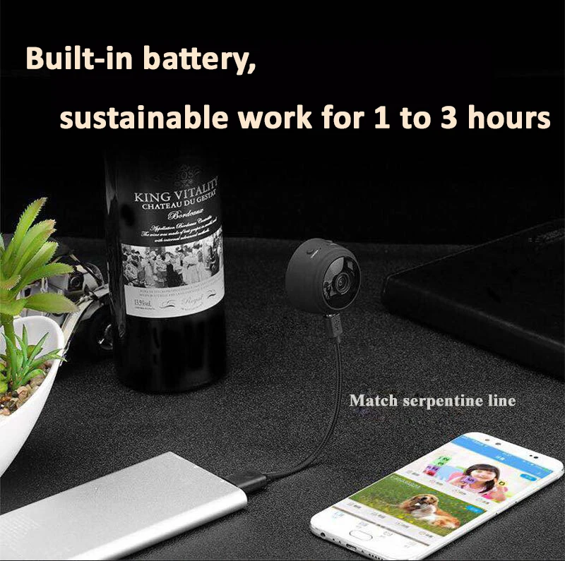 Hebeiros HD 1080 P ультра мини размер Магнитная база портативная Wifi ip-камера со встроенным аккумулятором Поддержка TF карта AP режим