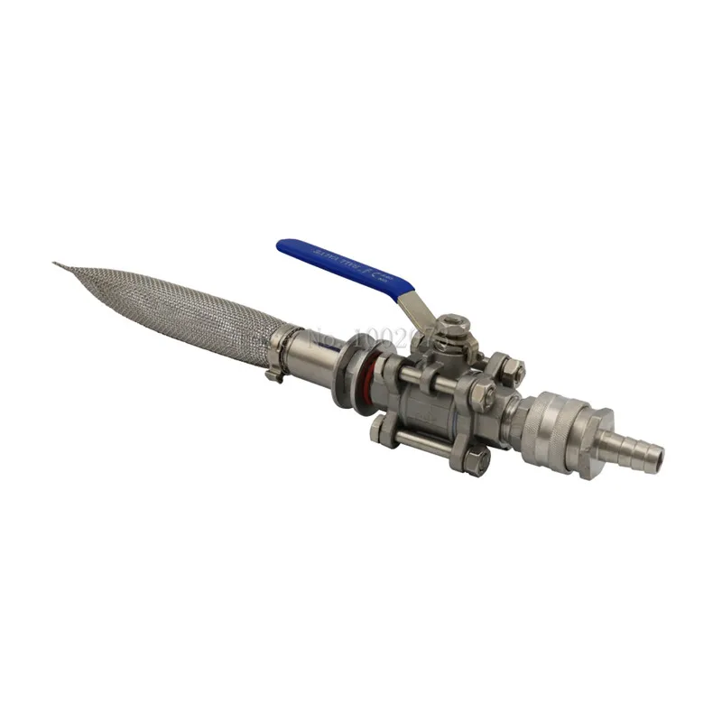 

Home Brew Weldless Boil Kettle Ball Valve With Bazooka Kit 6" Kettle Screen, 3 Piece Ball Valve, 1/2" Barb Quick Disconnect Set