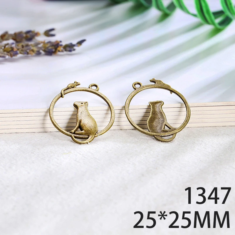 

25*25mm 10pcs Mouse Alloy Pendant For Diy Jewelry Making 2 Colors Antique Silver Antique Bronze No.1347