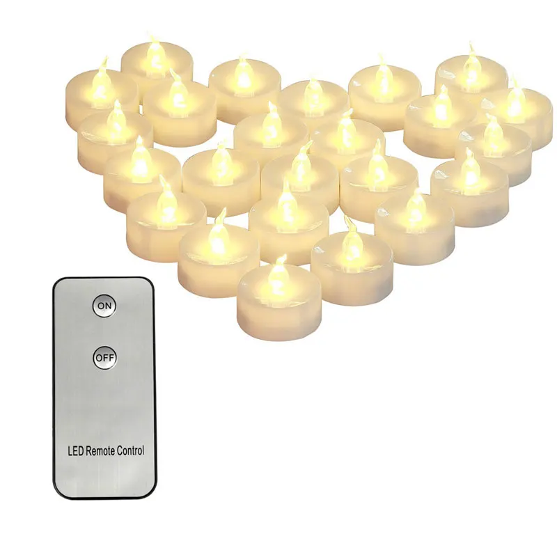 4 pieces Remote Battery Candles,Flameless Flickering Yellow vela led,Fake Tealights velas perfumadas For Wedding