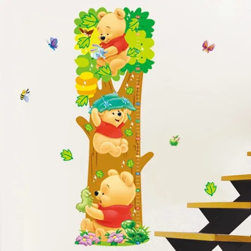 Наклейки на стену с изображением Винни Пуха дерева медведя животных|chart stand|stickers