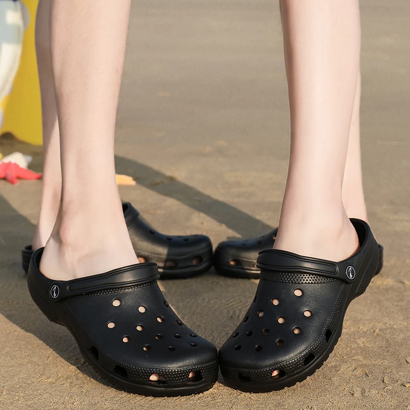 Мужские сандалии из дышащего прозрачного пластика пляжные для пар хит продаж