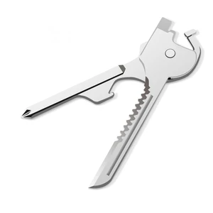 Швейцарские технологии EDC 6 в 1, брелок для ключей из нержавеющей стали, карманный нож, отвертка, многофункциональный инструмент для кемпинга, выживания