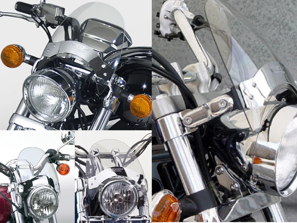 Лобовое стекло мотоцикла ветровое стекло для Honda Shadow Kawasaki Vulcan Yamaha Suzuki Intruder Parabrisas Moto Acessorios para Bike