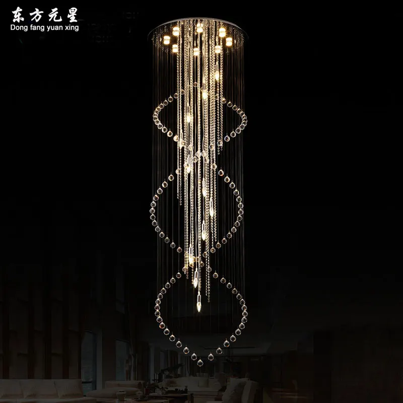 Хрустальная люстра светодиодный винтовой светильник для лестницы длинная