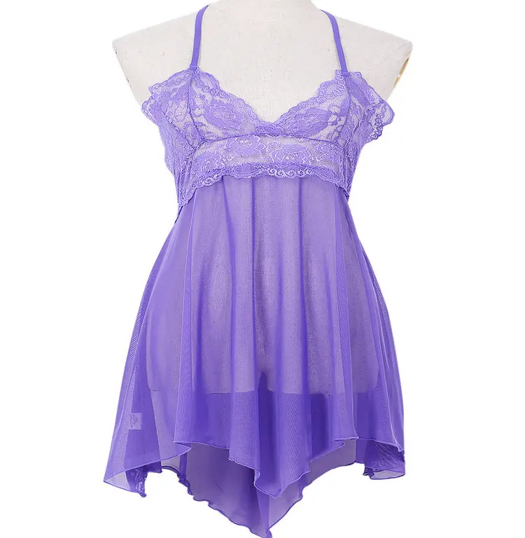 Fashion women Lace Sleep Dress Sexy Lingerie Nightgown Babydoll Pajamas Plus Size | Женская одежда