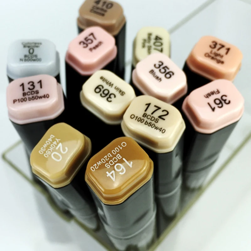 Двусторонние маркеры Finecolour EF102 12/24/36 цветов манги тонкие тона эскиз графический