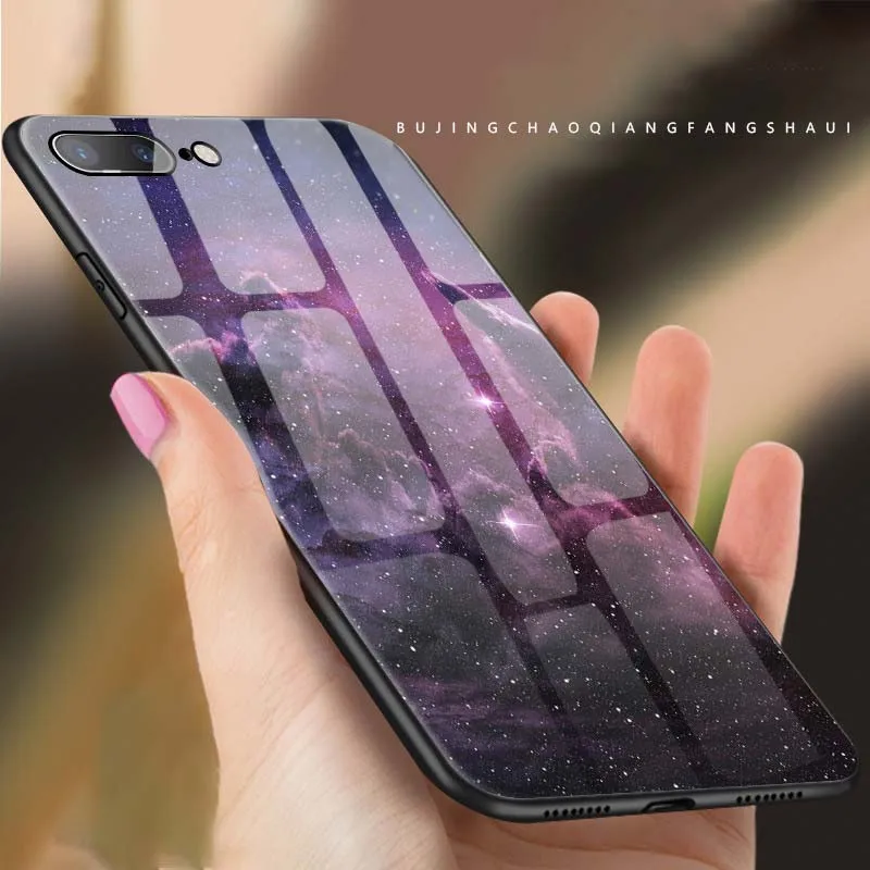 Lovely Fashion TPU Bumper Tempered Glass Back Panel With Painted Anti-scratch Shockproof Case Cover for iPhone X 8 7 6 6S Plus |