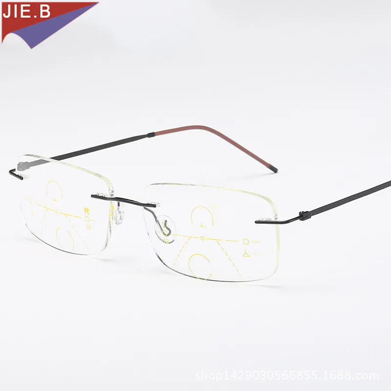 2020 титановые очки без оправы с умным увеличением прогрессивные многофокальные