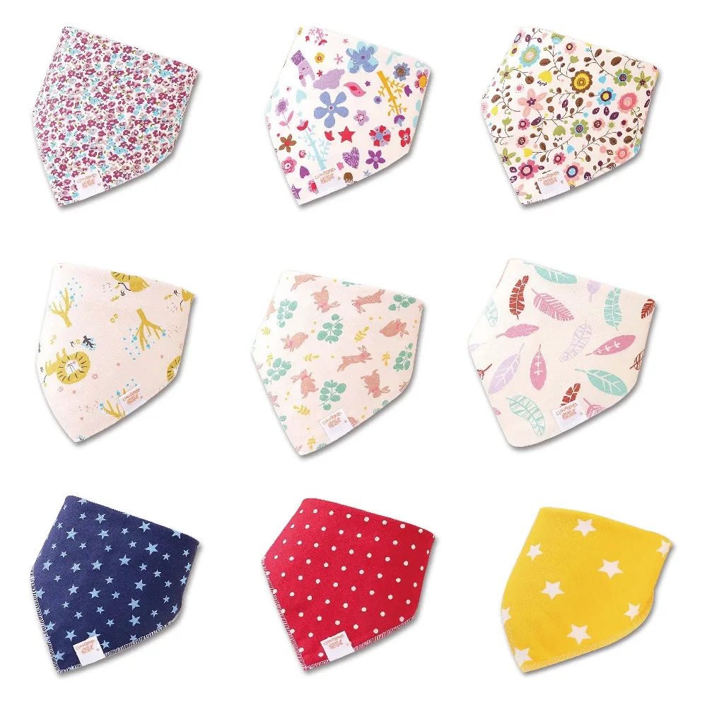 Baby Bibs For Boy&ampGirl bandana bib Burp Cloth Print animal Triangle Cotton Scarf Meal Collar baby Accessories | Детская одежда и - Фото №1