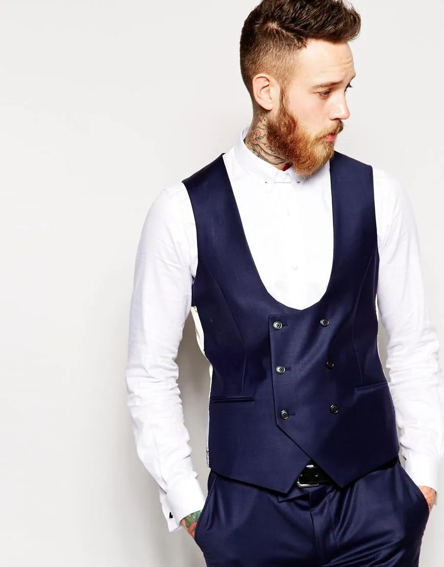 Новый брендовый жилет жениха темно-синий мужской/лучший мужской на заказ размер