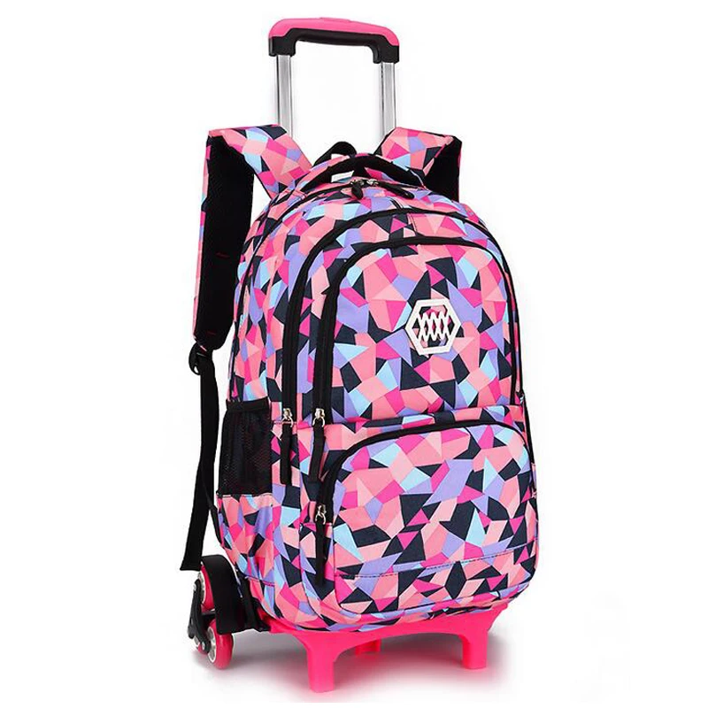 Рюкзак-тележка для девочек, со съемными колесами 2/6, для школы и путешествий