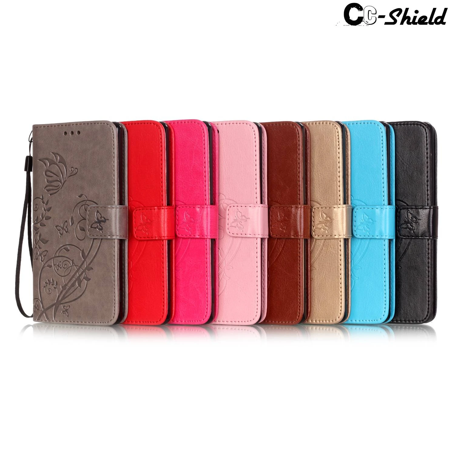 Чехол для Apple iPhone 5C Одноцветный кожаный чехол с тисненым узором Модный кошелек