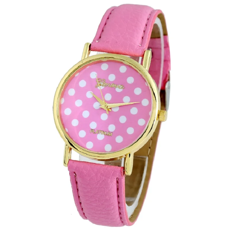 

Gnova, платиновые часы в горошек из коровьей кожи, женские наручные часы из искусственной кожи, повседневные женские модные кварцевые часы для...