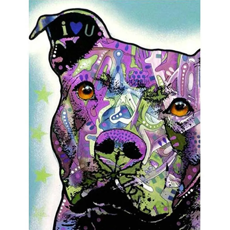 Картина из страз Pitbull картина 5D рисунок с красочной собакой для щенка