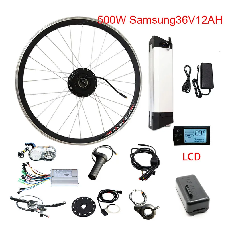 500W SAM36V12AH LCD 36V500W электрический велосипед комплект 36V10AH/samsung 36V12AH аккумулятор 20''24''26''700c Мотор колеса ebike конверсионный комплект bicicleta Electronica - Цвет: 500W SAM36V12AH LCD