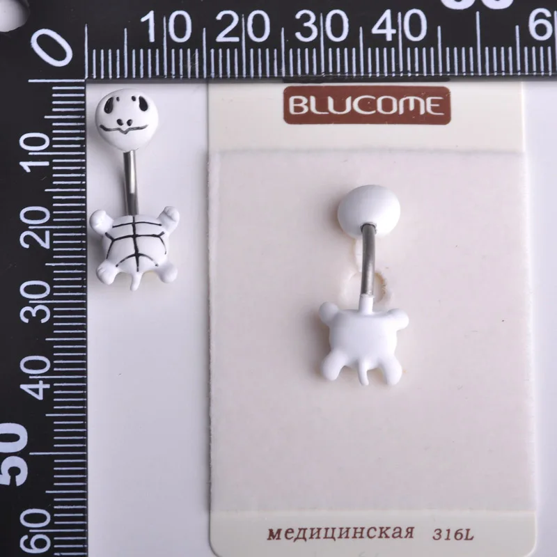 Funmor кольцо из нержавеющей стали с черепахой и пуговицами для живота пирсинг