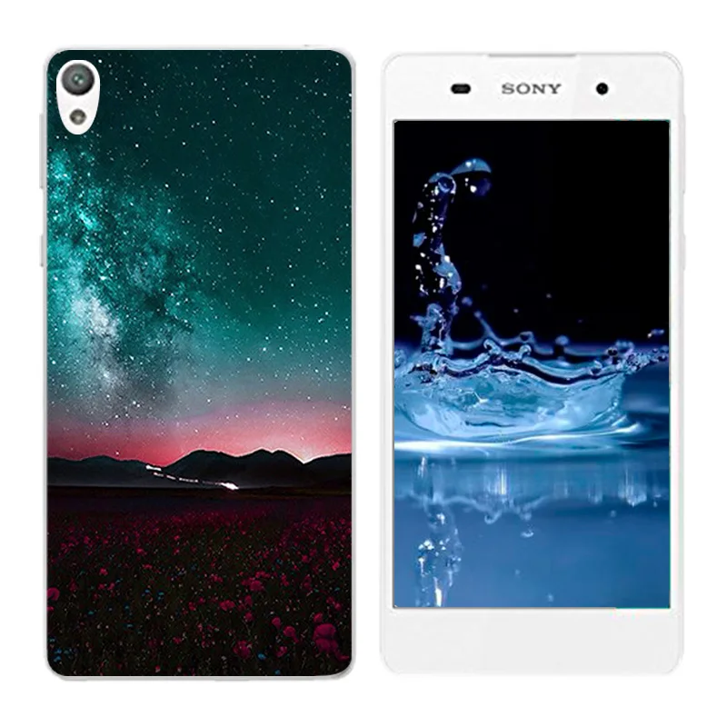 Soft TPU Coque for Sony E5 Case Cover Girl Cat Printing Phone Cases Xperia 5.0&quot Funda E 5 F3311 F3313 |