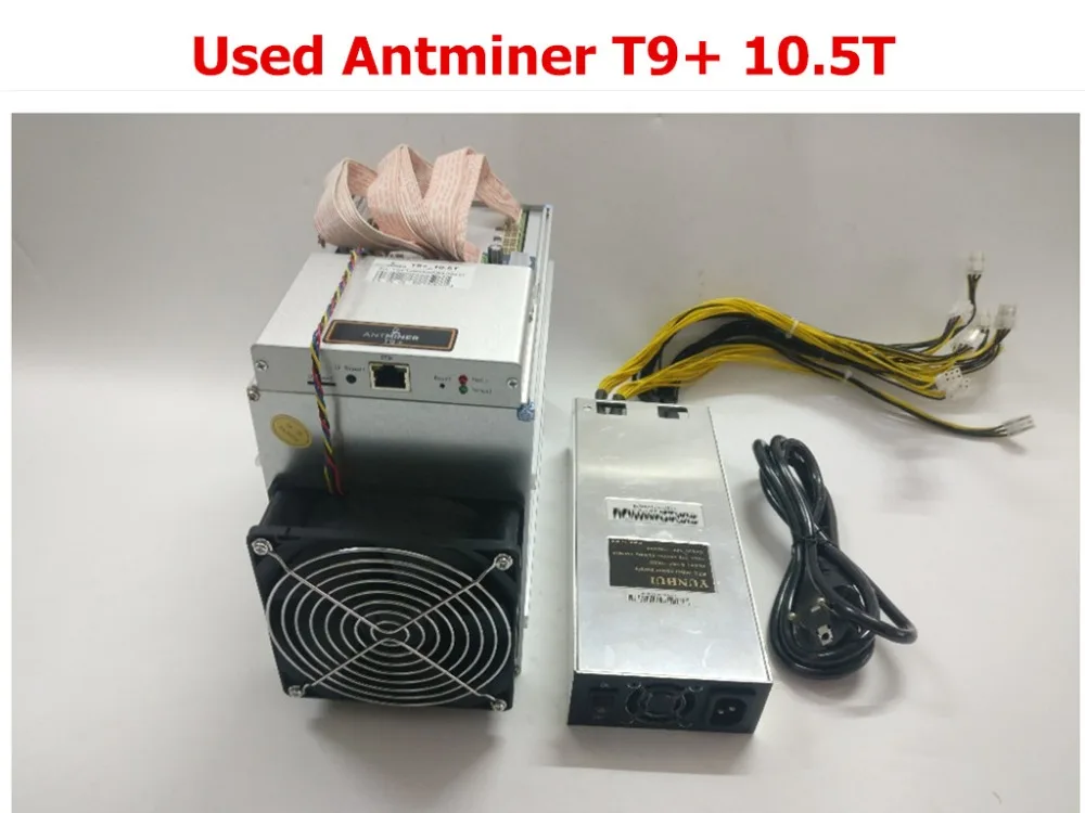 Б/у BTC Miner AntMiner T9+ 10,5 T Биткоин BCH Майнер с БП лучше чем Antminer S9 S9i S9j 13,5 T 14T 14,5 T WhatsMiner M3