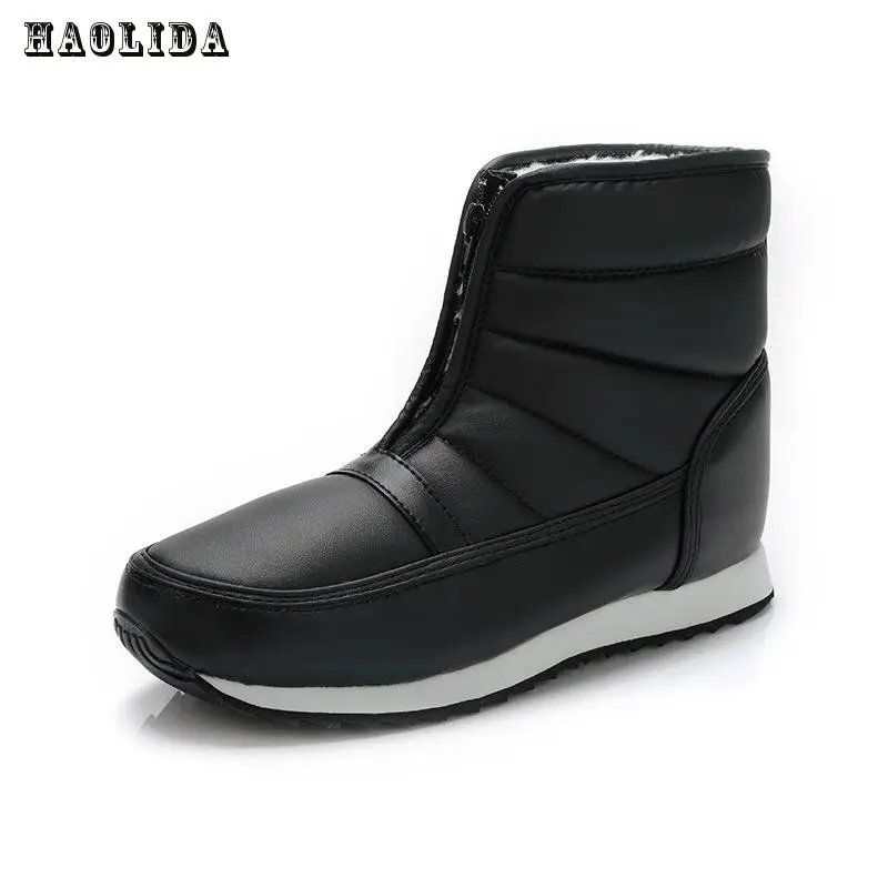 Зимние теплые ботинки для влюбленных 2017 однотонные Нескользящие зимние женская