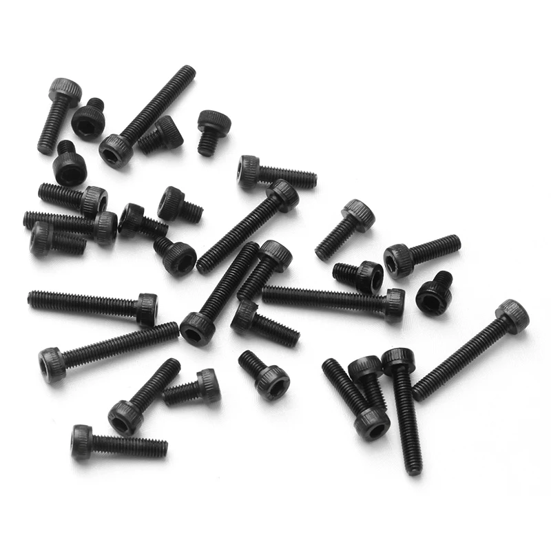 120 шт. M3 * 4-M3*20 черный цилиндр с круглой головкой шестигранный болт комплект винтов