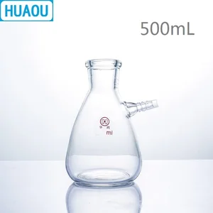 Фильтрующая колба HUAOU 500 мл с верхней трубкой из боросиликатного 3.3 стеклянного лабораторного химического оборудования