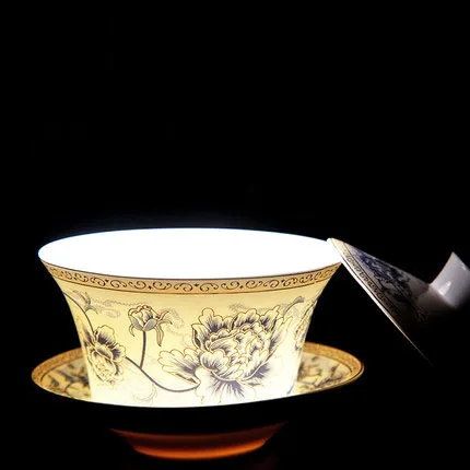 Домашняя посуда для напитков сине белая керамическая чашка и блюдце фарфоровая