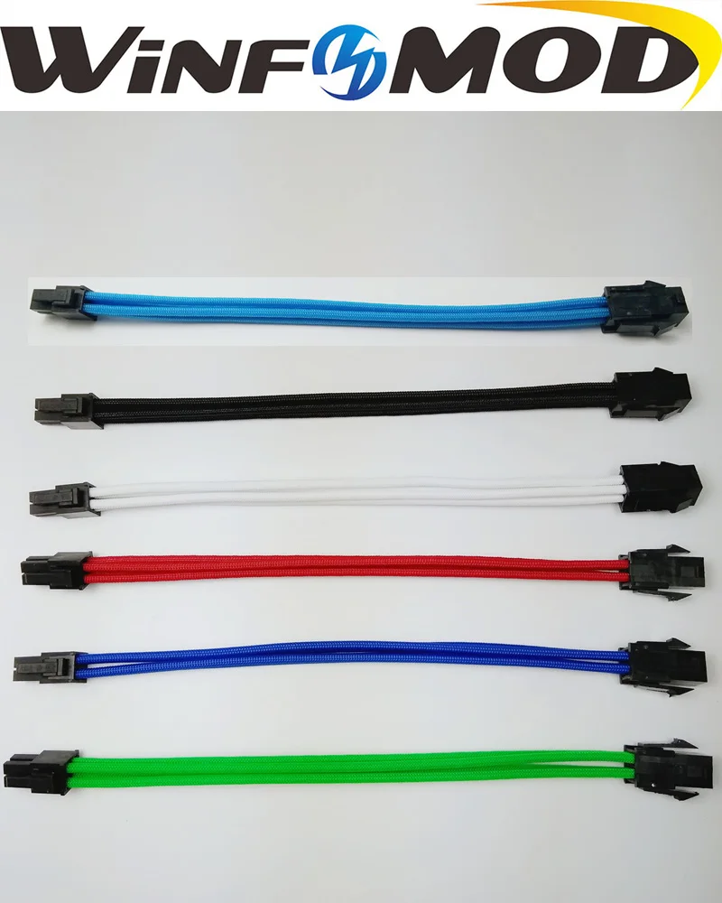 WinfMOD ATX EPS CPU 4 контактный разъем Мама папа 18AWG удлинитель питания/кабель с красным