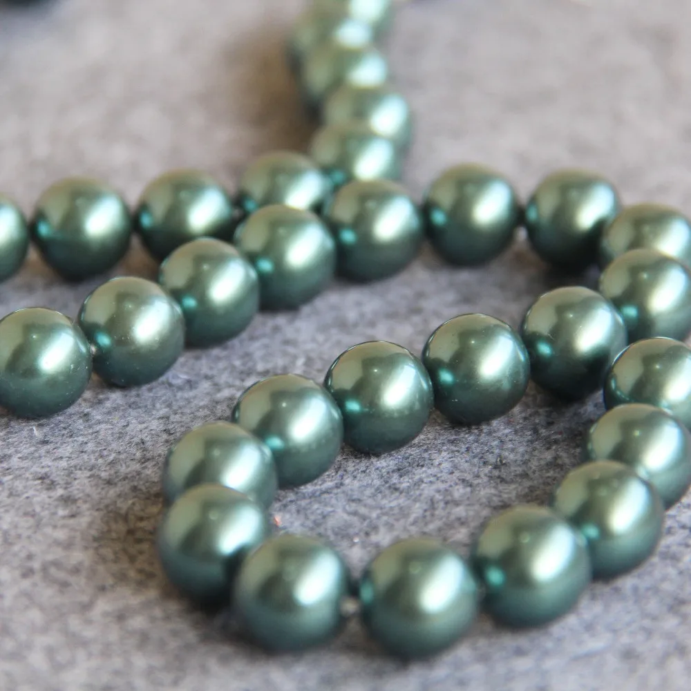 Новинка для ожерелья и браслета 12 мм светло-зеленые жемчужные бусины в виде