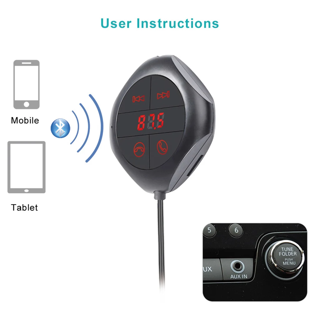 Прикуриватель AUX Bluetooth адаптер Handsfree аудио автомобильный комплект MP3 музыка