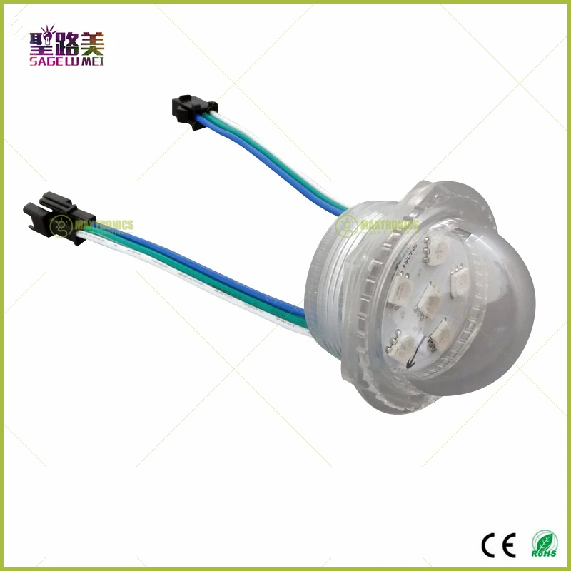 300 шт. WS2811 DC12V 36 мм 6 светодиодный s Прозрачный чехол SMD5050 RGB пикселей ленточный