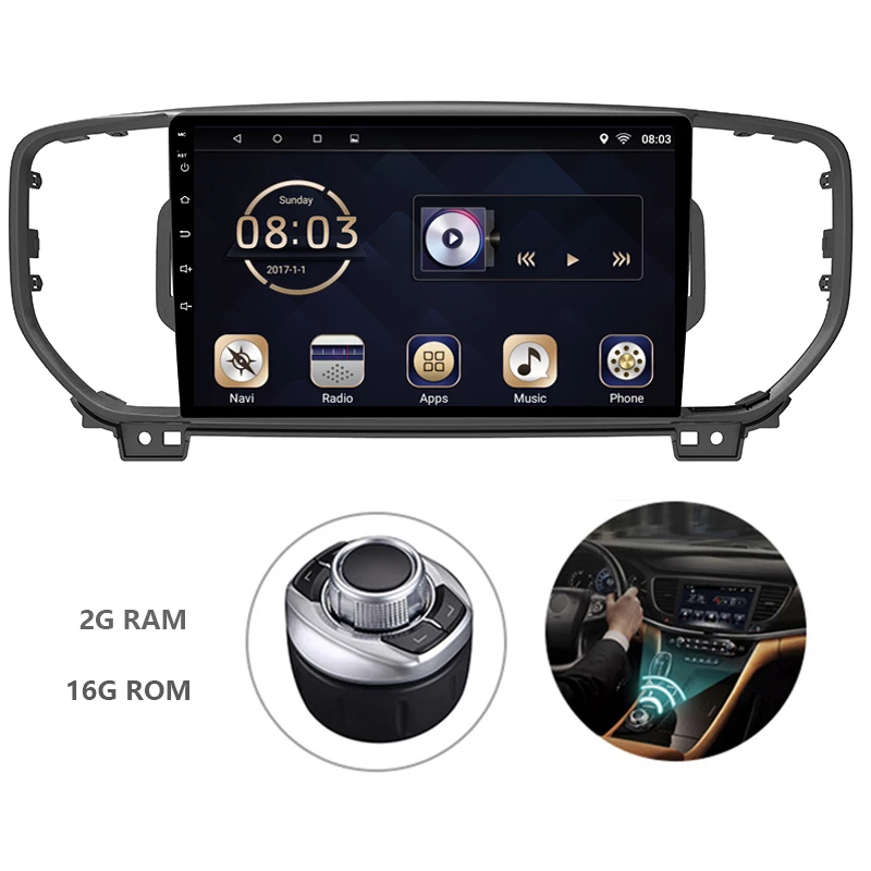 Android 7 1 1din автомобильный DVD мультимедийный плеер авторадио для KIA KX5 2016 2018 GPS