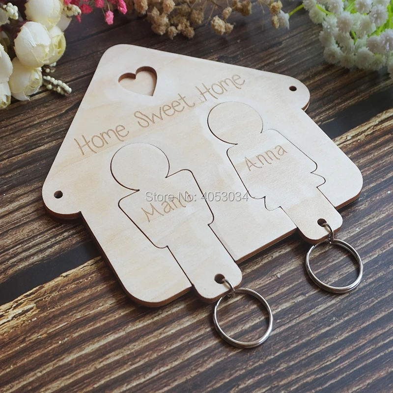 Семейный брелок вешалка крючки для ключей новоселье домашний деревянный подарок