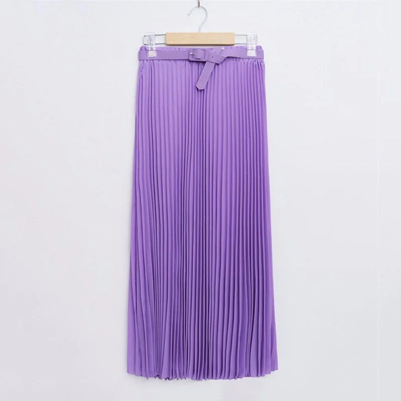 Elegant Summer 2016 Chiffon Women Long Skirts Womens High Waist Pleated tulleTutu Maxi Skirt Bohemian Solid 10 Colors falda | Женская