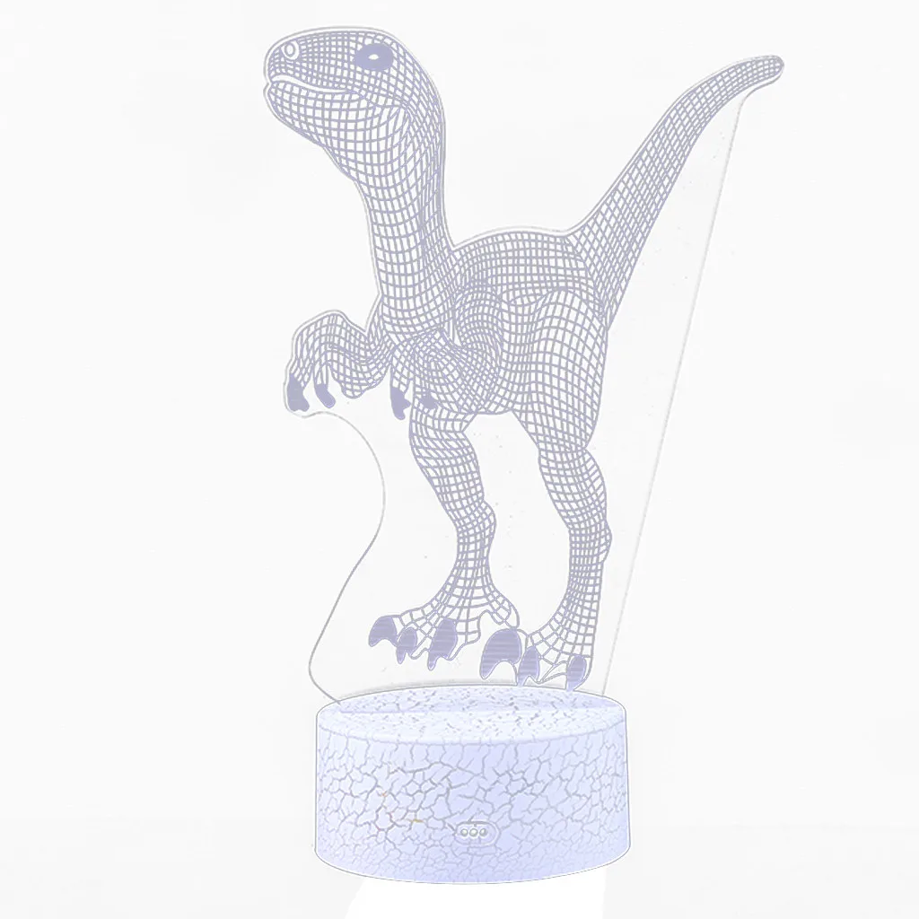 Динозавр светодиодная 3D подсветка оптическая настольная Ночная лампа с