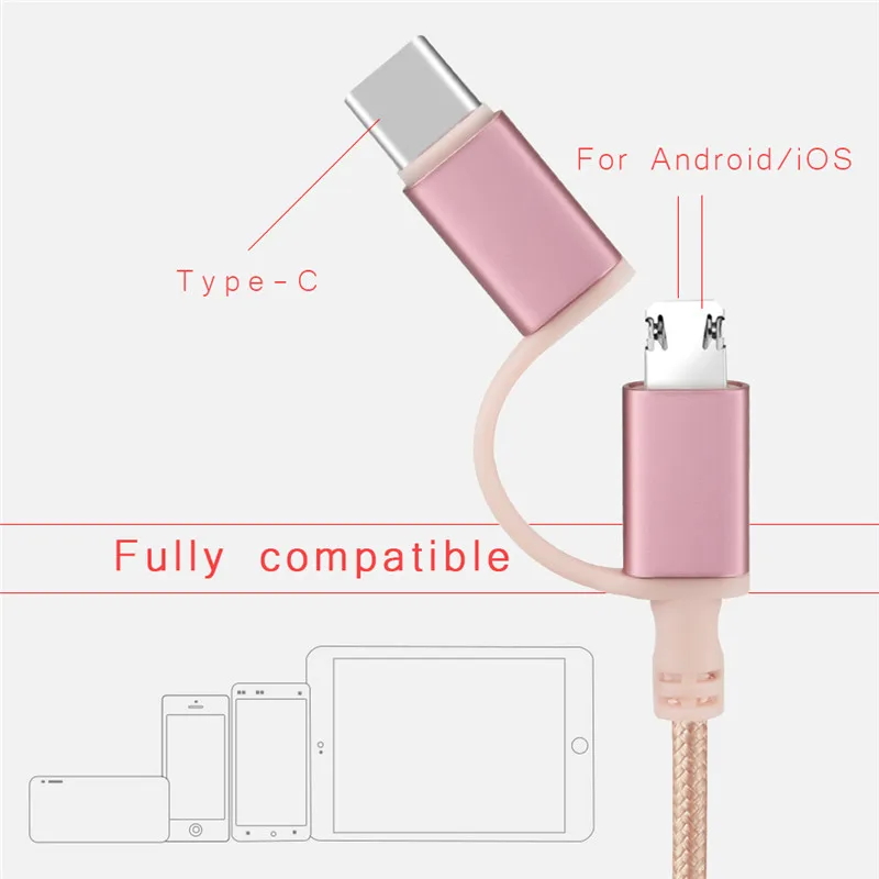 5 шт./лот 3 В 1 Для Iphone 7 Кабель + Micro Usb Тип C кабель Синхронизации Данных Быстрой