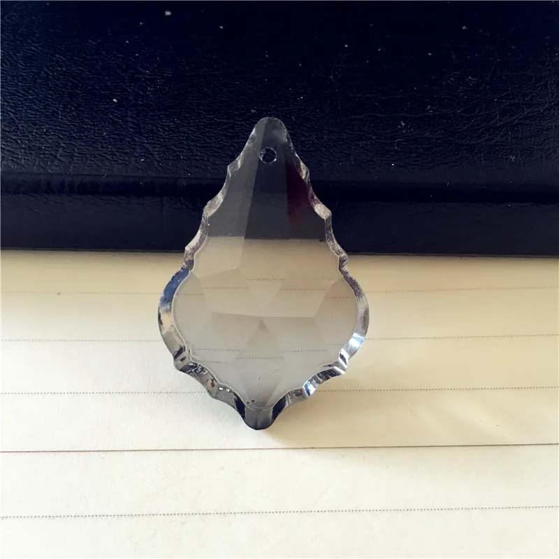 

Wonderful 1pcs 38mm Black Grey Crystal Pendants Glass Chandelier Parts Prism Maple Leaf Pendants Curtain Home Parts
