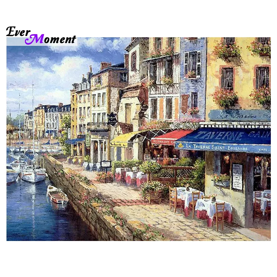 

Picture of diamond mosaic landscape cross stitch square diamond sets unfinish Diamond embroidery landscape ASF332