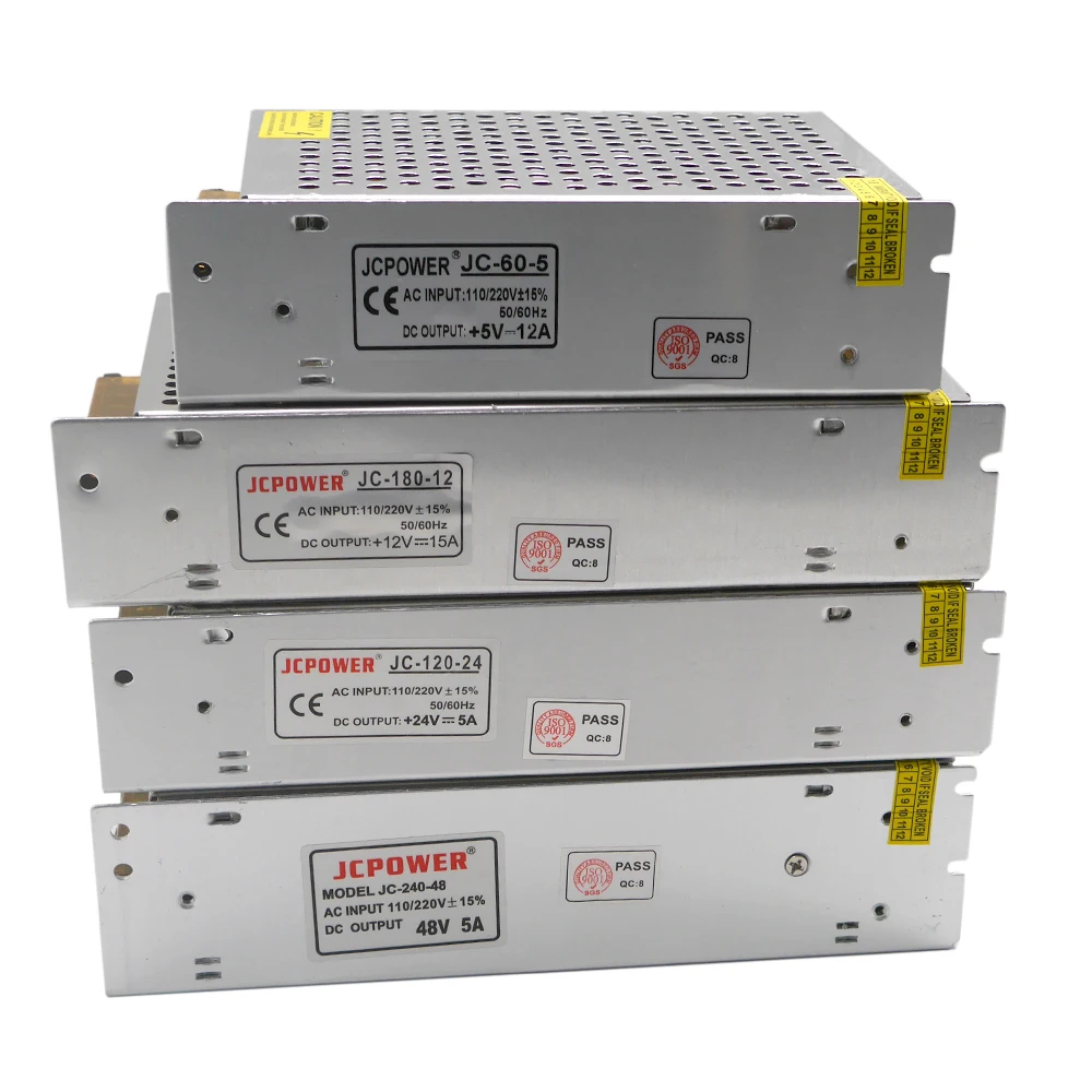 

LED transformer Switch 5V 12V 24V 36V 48V Power Supply, 2A/3A/4A/5A/6A/10A/12A/20A/30A/40A/60A power For led strip