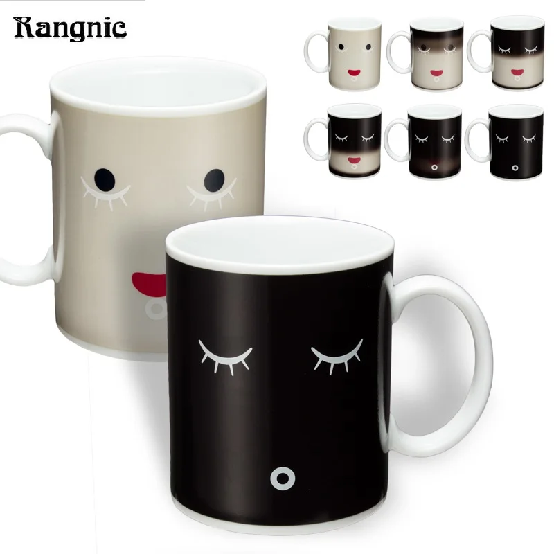 Rangnic Кофе кружка термос Magic Цвет изменить утро Чай Керамика черный белый цвет со