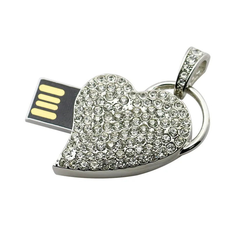 USB флеш-накопитель 128 ГБ флешка милая ожерелье с кристаллами и бриллиантами в