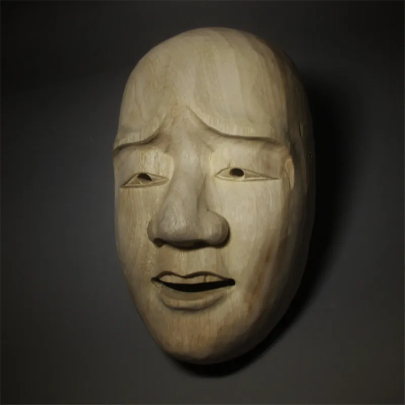

Mini face jiangzhong wall decors wood mask Japanese Noh Masks Halloween Demoniacal Tattoo yoga statue