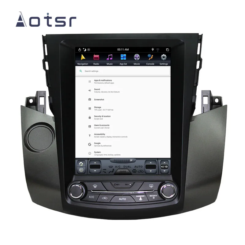 Автомобильный DVD плеер в стиле Tesla Android 8 1 с GPS навигацией для Toyota RAV4 2003 2009
