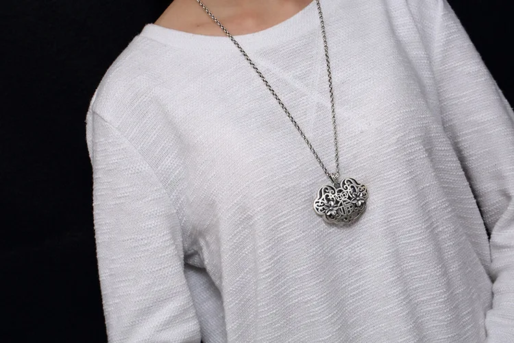 KJJEAXCMY Boutique jewe S990 серебристый выдолбленный филе рыбе драконе дверь безопасность и