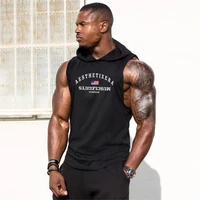 muscleguys brand bodybuilding stringers sleeveless vest hoodie gyms tank tops for men singlets shirt cotton fitness clothing