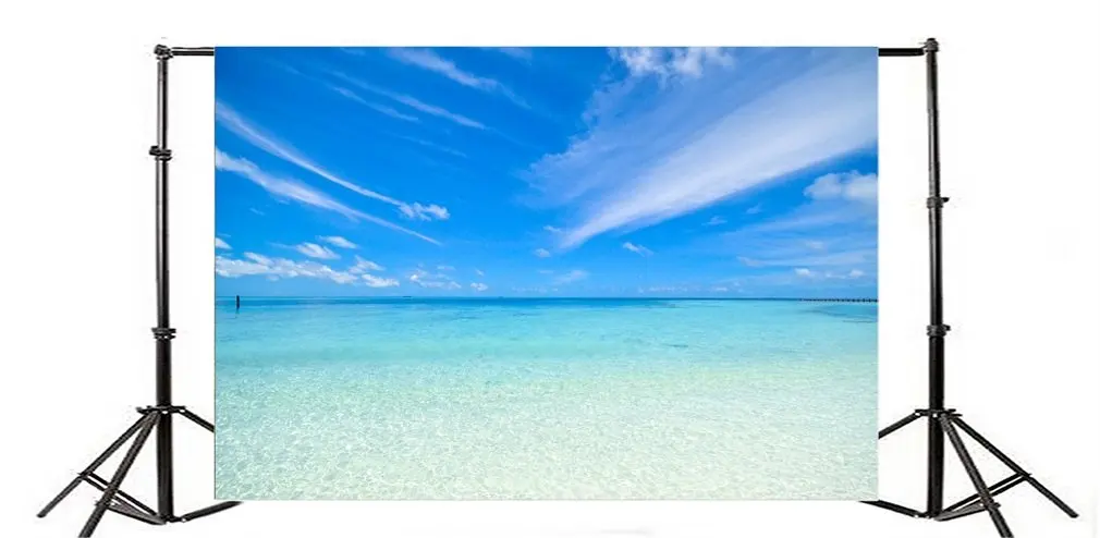 

Photography Backdrop Tropical Beach Nature Landscape Blue Sky White Cloud